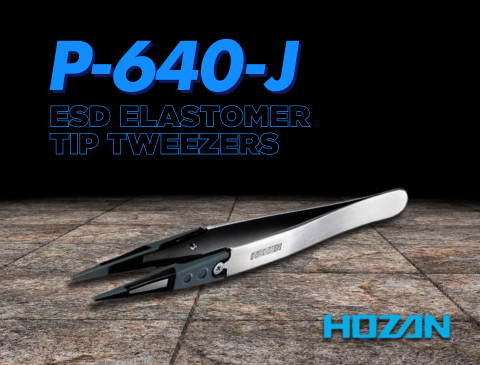 HOZAN | P-640-J : ESD ELASTOMER TIP TWEEZERS| JSR GROUP