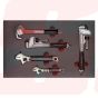 AD500277 |Tray set of adjustable, mastergrip, pipe wrenches ANTIDROP TOOLS | EGA MASTER
