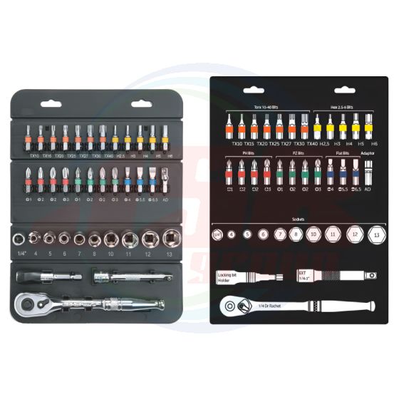 22041-1 | 1/4” DR. 23 PCS MINI SOCKET & BIT SET METRIC | SIGNET