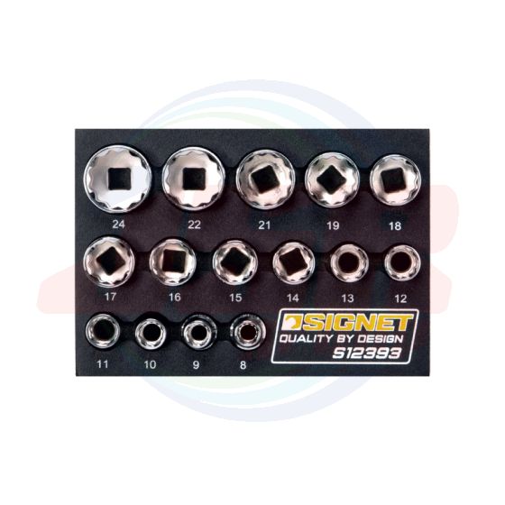 12393 | 3/8” SOCKET TRAY 15 PCS EVA FOAM | SIGNET