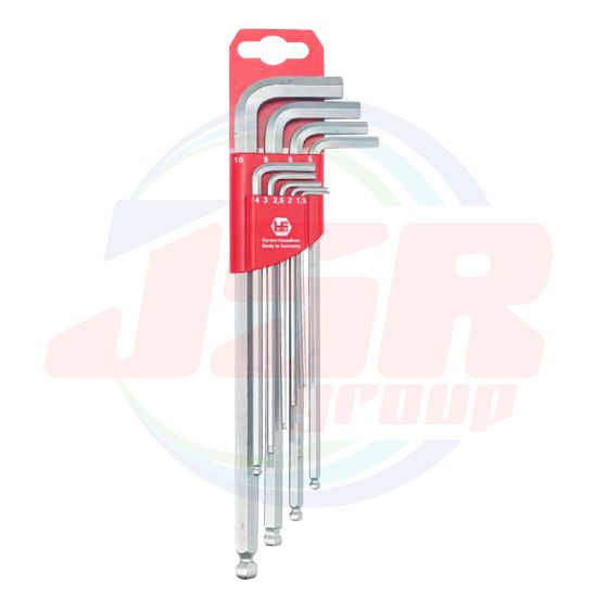 411-390-14 | SERIES 411 - HEXAGON KEY WRENCHES WITH BALLPOINT SB-PLASTIC CLIP • EXTRA LONG, CV-STEEL | HAFU