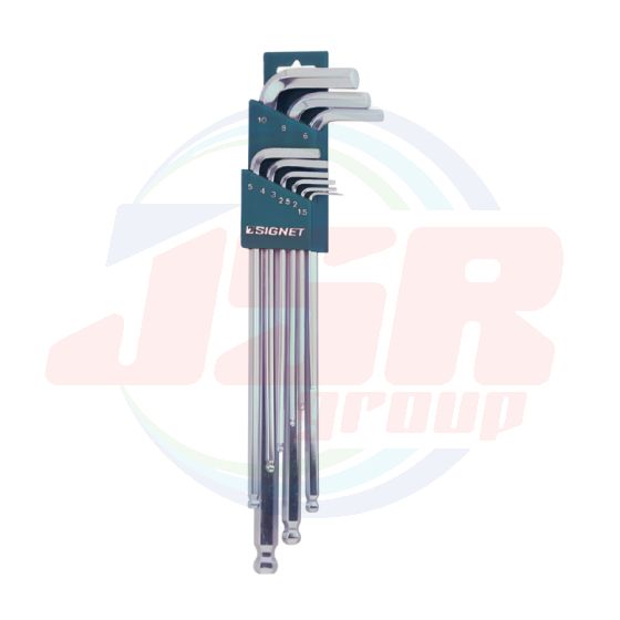 35228 | 9 PC EXTRA LONG BALL HEX KEY SET MIRROR POLISH | SIGNET