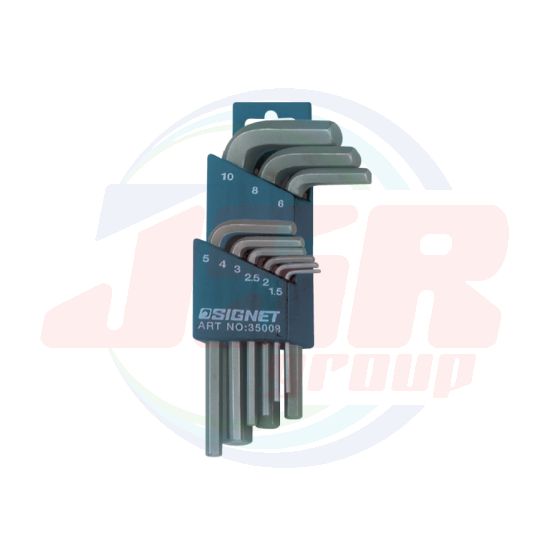 35009 | 9 PC SHORT HEX KEY SET SATIN FINISH | SIGNET