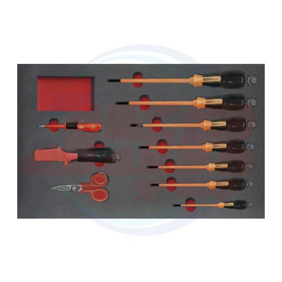 AD500317 | Tray set of screwdrivers antidrop 1000 v ANTIDROP TOOLS | EGA MASTER