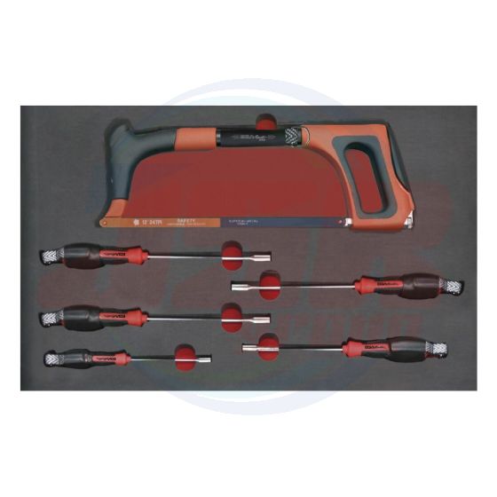 AD500447 | Tray set of screwdrivers and hacksaw antidrop ANTIDROP TOOLS | EGA MASTER