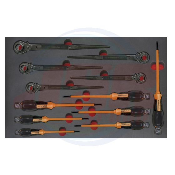 AD500467 |Tray set of adjustable, mastergrip, pipe wrenches ANTIDROP TOOLS | EGA MASTER