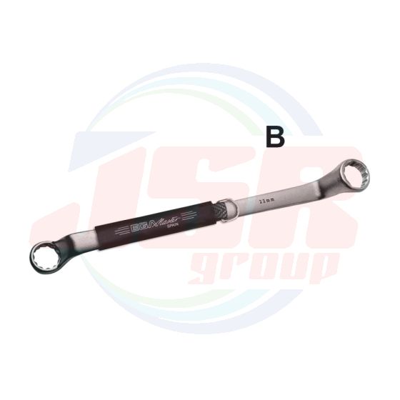 MM - DOUBLE OFFSET RING WRENCH AEROSPATIAL CHROME PLATING DIN 838 ANTIDROP ACO ANTIDROP TOOLS | EGA MASTER