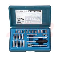 11724 | 1/4” 24PCS SOCKET SET MM W/11594 IN BLOW MOLD CASE | SIGNET