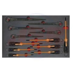 AD500467 |Tray set of adjustable, mastergrip, pipe wrenches ANTIDROP TOOLS | EGA MASTER