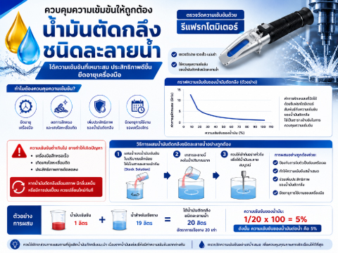No.051 เปอร์เซ็นต์ของน้ำมันเข้มข้นต่อน้ำ ในการผสมน้ำมันตัดกลึงชนิดละลายน้ำ YAMAWA