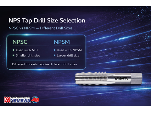 No.035 ขนาดรูเจาะสำหรับต๊าป NPS | YAMAWA 