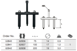 PULLERS FOR BEARING SEPARATOR table Ega Master