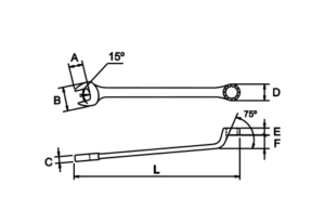 ประแจแหวนข้างปากตาย COMBINATION DEEP OFFSET SPANNER Table