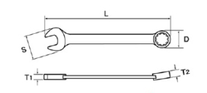 ประแจแหวนข้างปากตาย  Combination Wrench Ega Master table