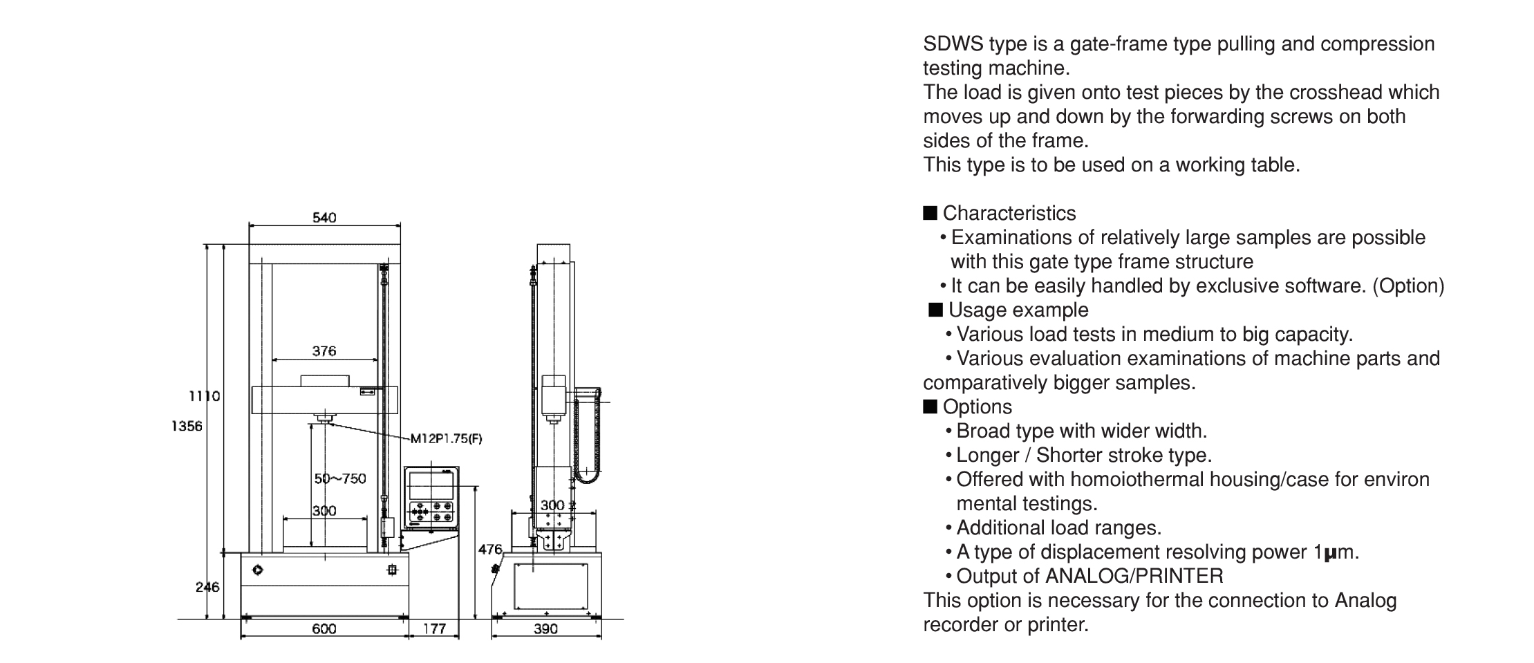 SDWS เครื่องทดสอบรุ่น SDWS IMADA SEISAKUSHO table