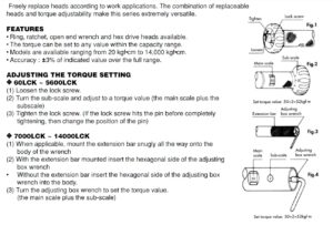 Lck - Adjustable, Replaceable Head Torque ประแจปอนด์แบบปรับตั้งแรงขัน เปลี่ยนหัวขันได้ BESTOOL-KANON table