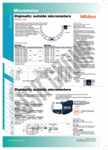 Digimatic Outside Micrometers SERIES 293 Mitutoyo table