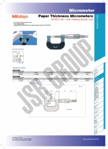 Paper Thickness Micrometers SERIES 169 Mitutoyo table