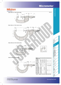 Disk Micrometers SERIES 323,223,123 Mitutoyo 2 table