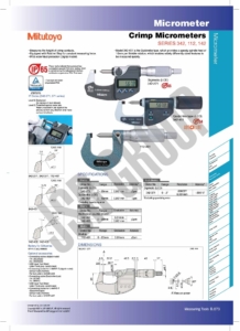 Crimp Micrometers SERIES 342,112,142 Mitutoyo table