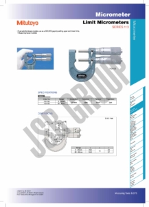 Limit Micrometers SERIES 113 Mitutoyo table