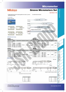 Groove Micrometers Set SERIES 146 Mitutoyo table