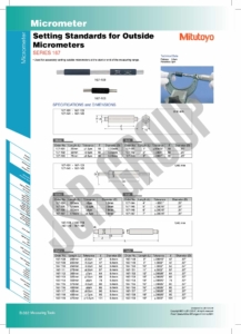 Setting Standards for Outside Micrometer SERIES 167 Mitutoyo 1 table