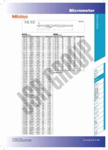 Setting Standards for Outside Micrometer SERIES 167 Mitutoyo 2 table