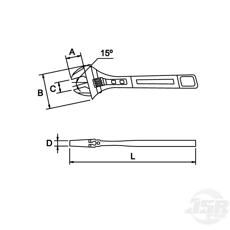 61109  ADJUSTABLE WRENCH TITACROM® - ประแจเลื่อน - EGAMASTER - JSR GROUP